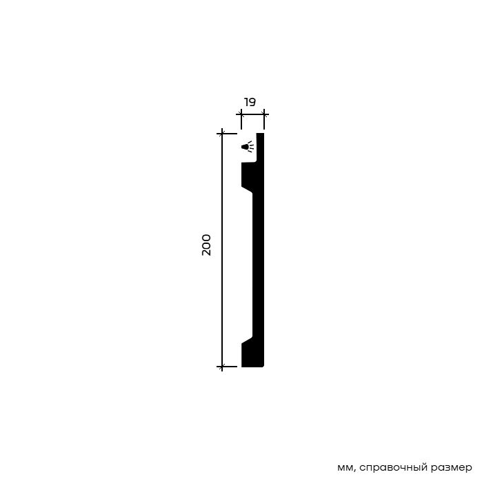 Молдинг под покраску Европласт 1.51.606 с подсветкой 2000×200×19
