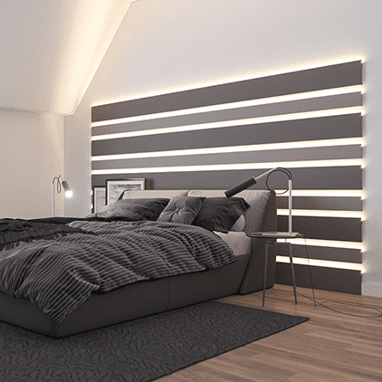 Молдинг под покраску Европласт 1.51.605 с подсветкой 2000×120×19 фото в интерьере