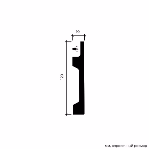 Молдинг под покраску Европласт 1.51.605 с подсветкой 2000×120×19