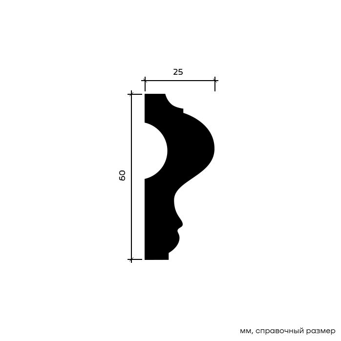 Молдинг под покраску гибкий Европласт 1.51.302 2000×60×25