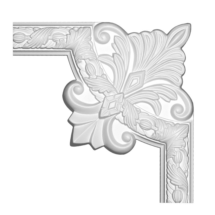 Угловой элемент к молдингу под покраску Европласт 1.52.283 260×260×26