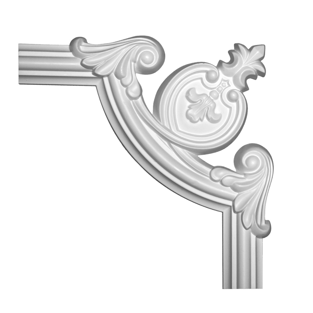 Угловой элемент к молдингу под покраску Европласт 1.52.284 255×256×27