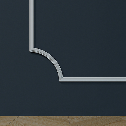 Угловой элемент к молдингу под покраску Европласт 1.52.810 280×280×15 фото в интерьере