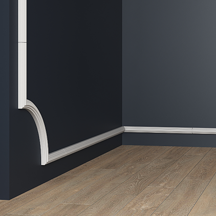 Угловой элемент к молдингу под покраску Европласт 1.52.810 280×280×15 фото в интерьере