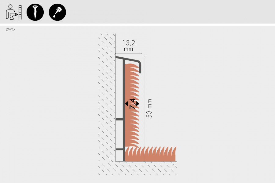 Плинтус ПВХ для ковролина Cezar Карамель 107 2500×53×13,2