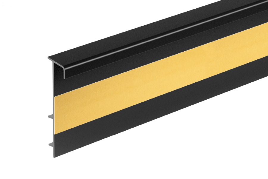 Плинтус ПВХ для ковролина Cezar RAL 9005 Черный 113 2500×53×13,2