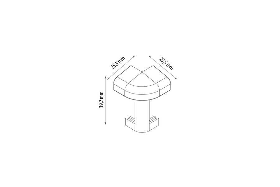 Угол ПВХ внешний для плинтуса Cezar RAL 9005 Черный 113 39,2 мм