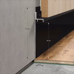Профиль алюминиевый теневой с подсветкой Laconistiq Universal Panel Черный 44-11-300 3000×21,5×18,1