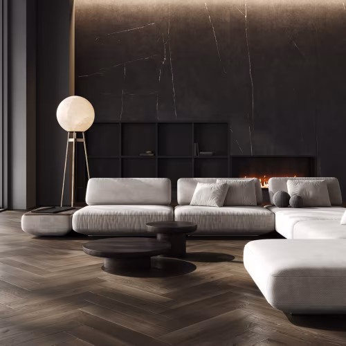 Кварцвиниловый SPC ламинат Fargo Bevel Parquet Дуб Бали 33-2123-57 венгерская елка 615×123×6