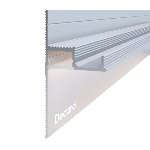 Плинтус алюминиевый теневой под покраску с подсветкой Decaro D001 2000×55×27