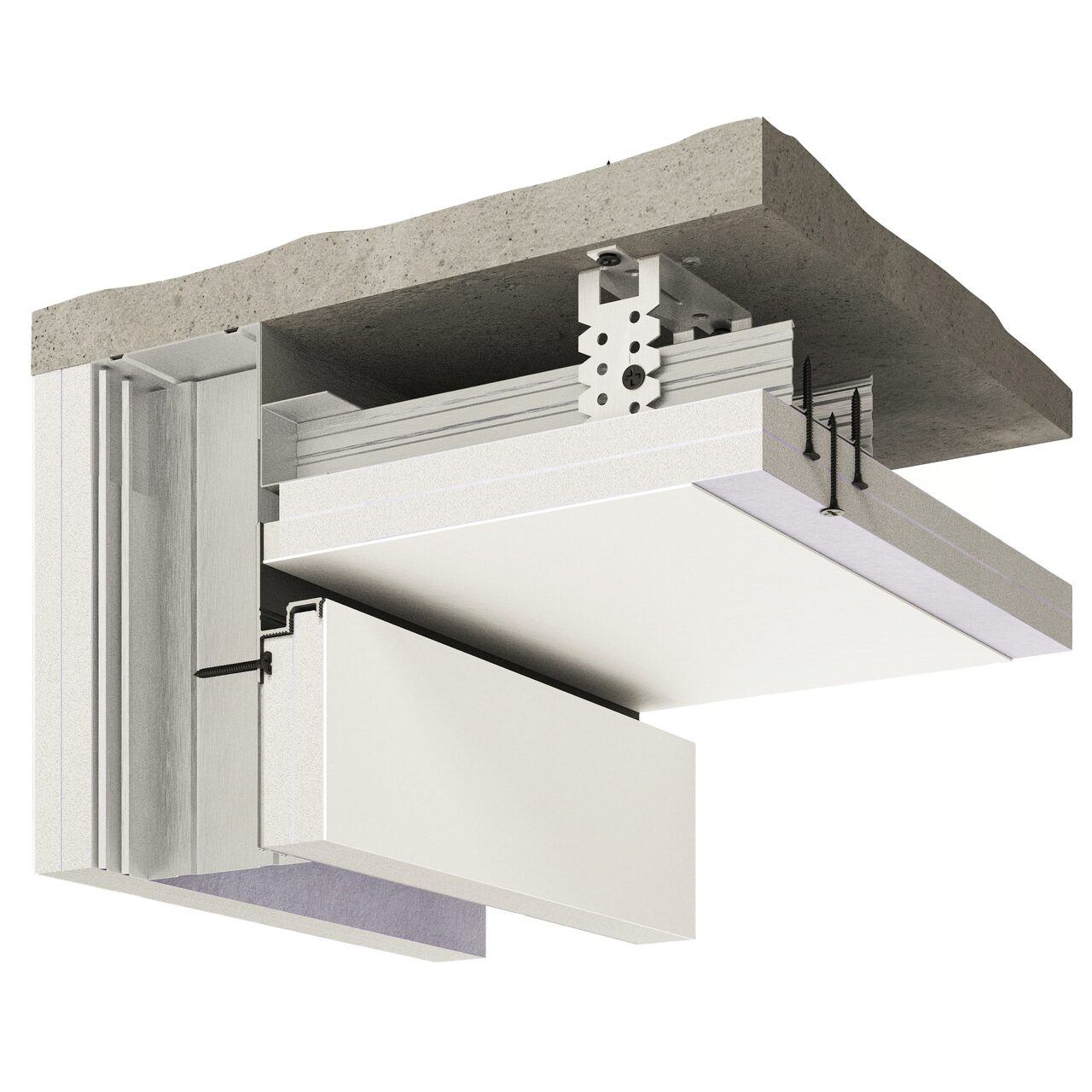 Плинтус алюминиевый теневой под покраску с подсветкой Decaro D001 2000×55×27