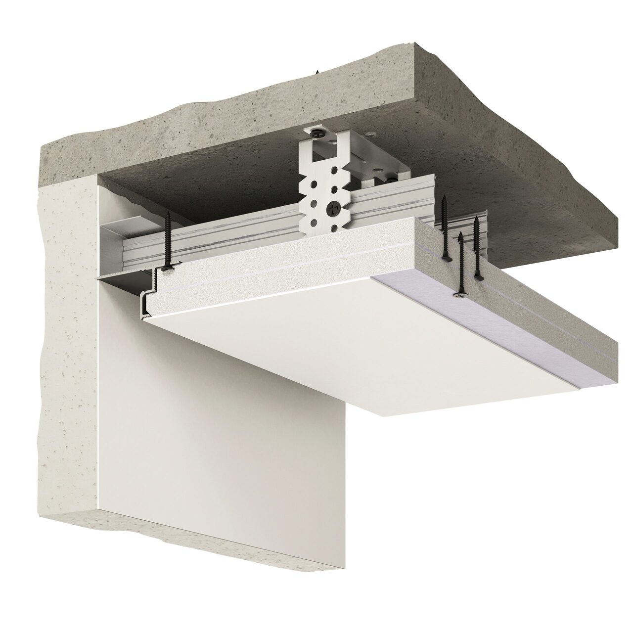 Плинтус алюминиевый теневой под покраску с подсветкой Decaro D001 2000×55×27