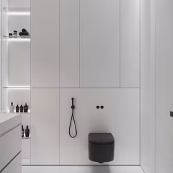 Плинтус алюминиевый теневой с подсветкой Decaro D002A Black Черный 2000×45×14,5