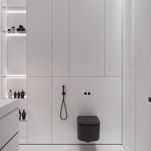 Плинтус алюминиевый теневой с подсветкой Decaro D002A Black Черный 2000×45×14,5