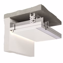 Плинтус алюминиевый теневой с подсветкой Decaro D002A Black Черный 2000×45×14,5