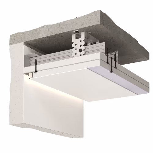 Плинтус алюминиевый теневой с подсветкой Decaro D002A Black Черный 2000×45×14,5