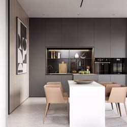Плинтус алюминиевый теневой с подсветкой Decaro D002A Black Черный 2000×45×14,5