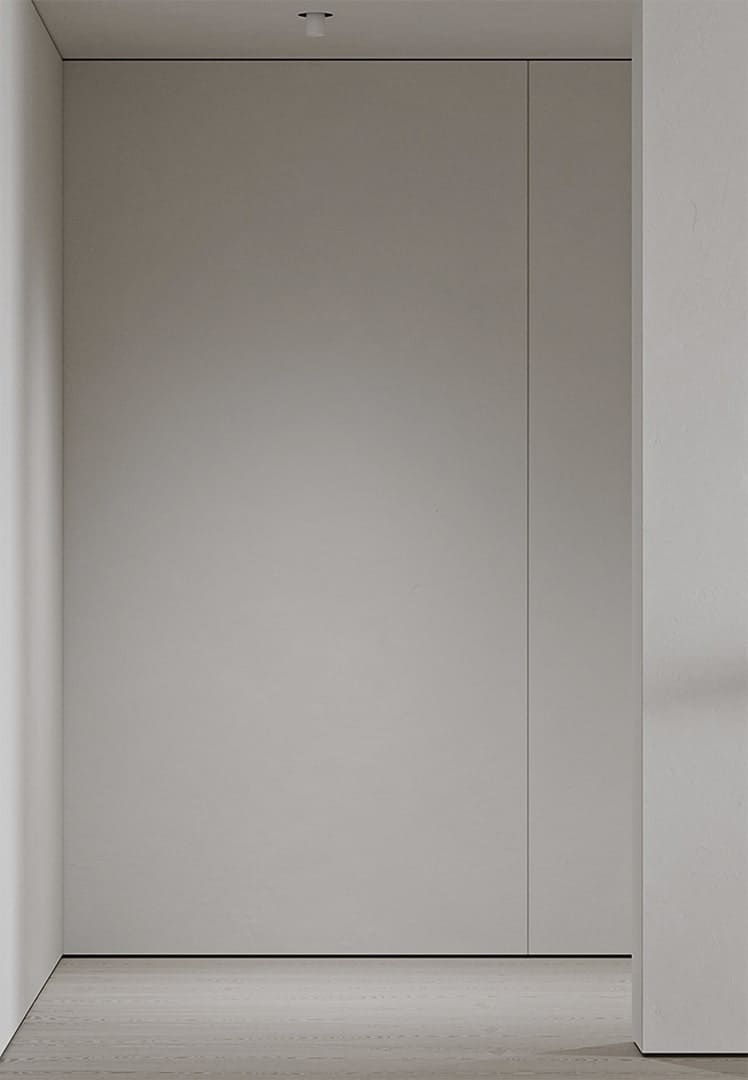 Плинтус алюминиевый теневой под покраску с подсветкой Decaro D002 2000×45×14,5 фото в интерьере