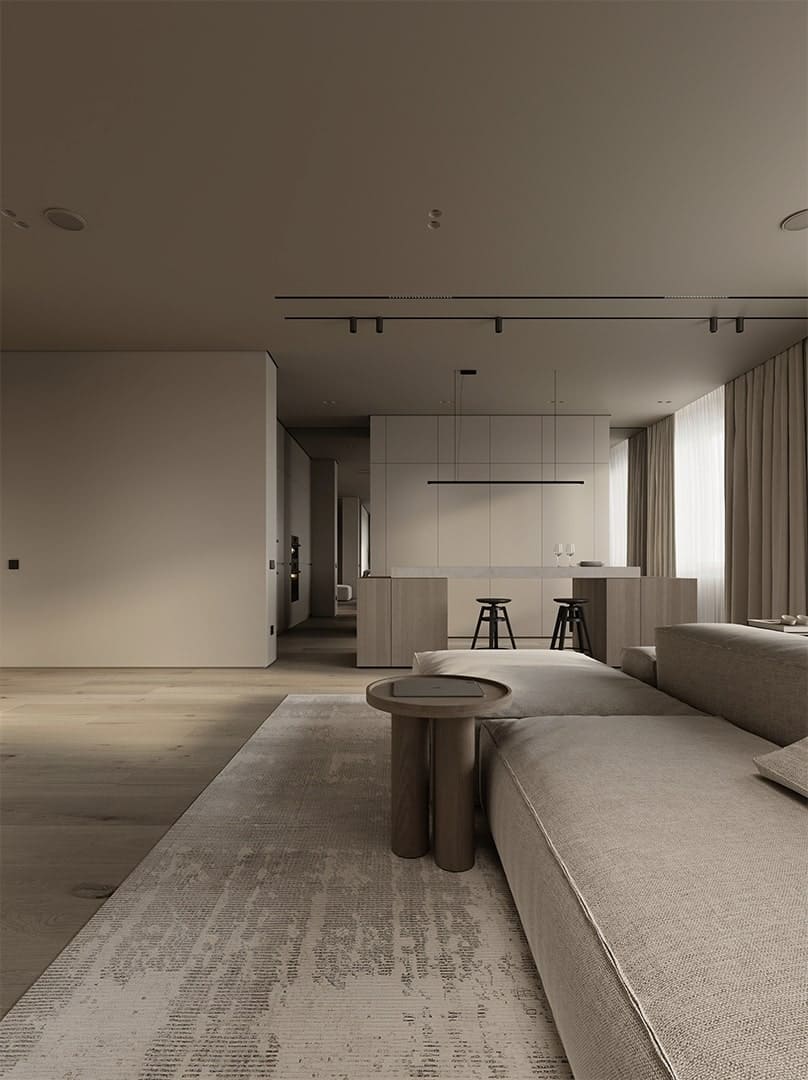 Плинтус алюминиевый теневой под покраску с подсветкой Decaro D002 2000×45×14,5 фото в интерьере