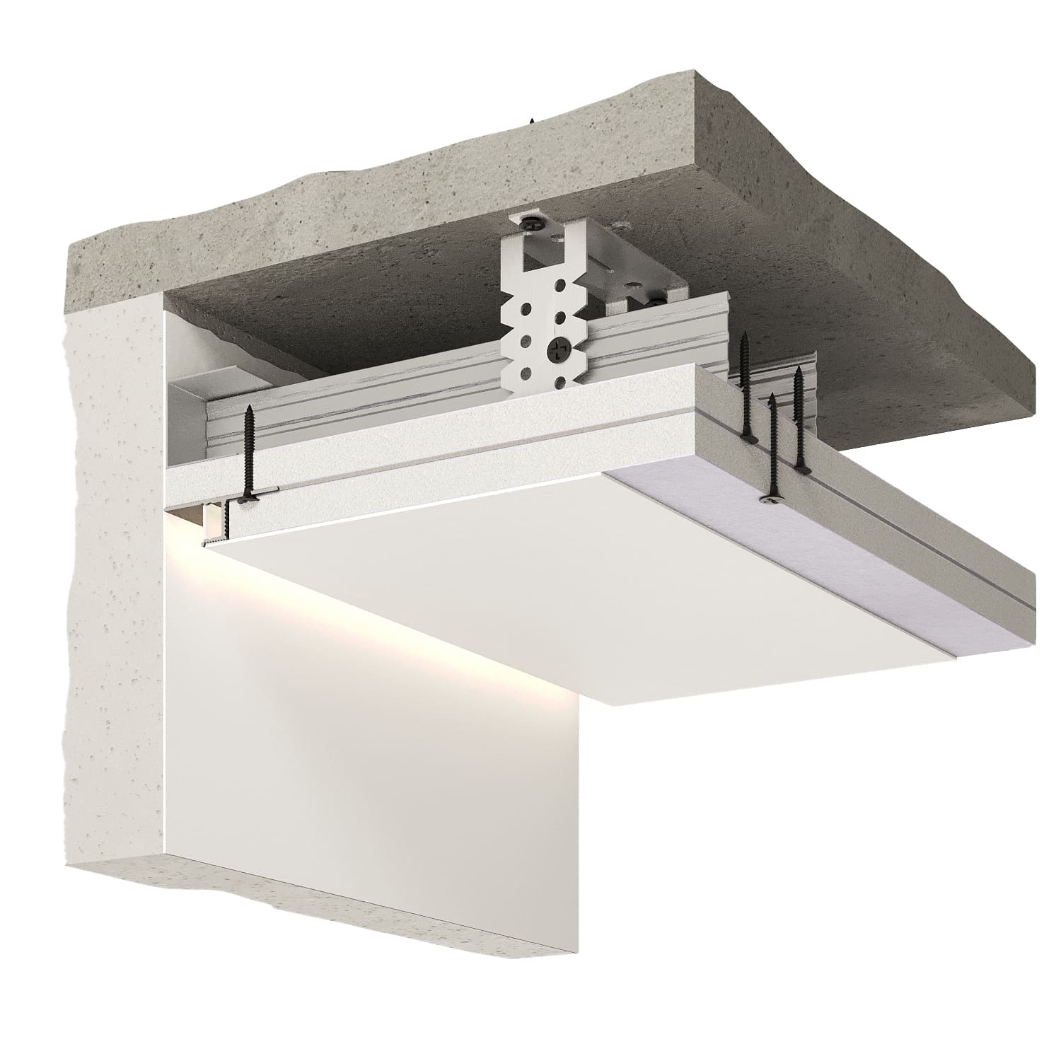 Плинтус алюминиевый теневой под покраску с подсветкой Decaro D002 2000×45×14,5