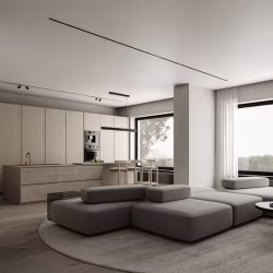 Плинтус алюминиевый теневой с подсветкой Decaro D003A Black Черный 2000×50×14,5