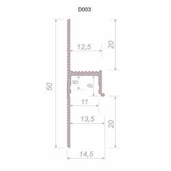 Плинтус алюминиевый теневой с подсветкой Decaro D003A Black Черный 2000×50×14,5
