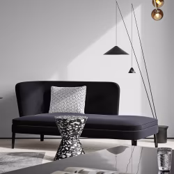 Плинтус алюминиевый теневой с подсветкой Decaro D003A Black Черный 2000×50×14,5