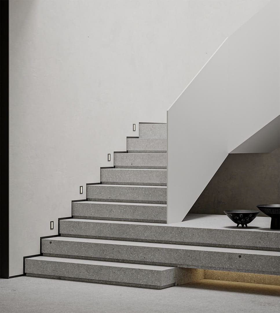 Плинтус алюминиевый теневой под покраску с подсветкой Decaro D003 2000×50×14,5 фото в интерьере