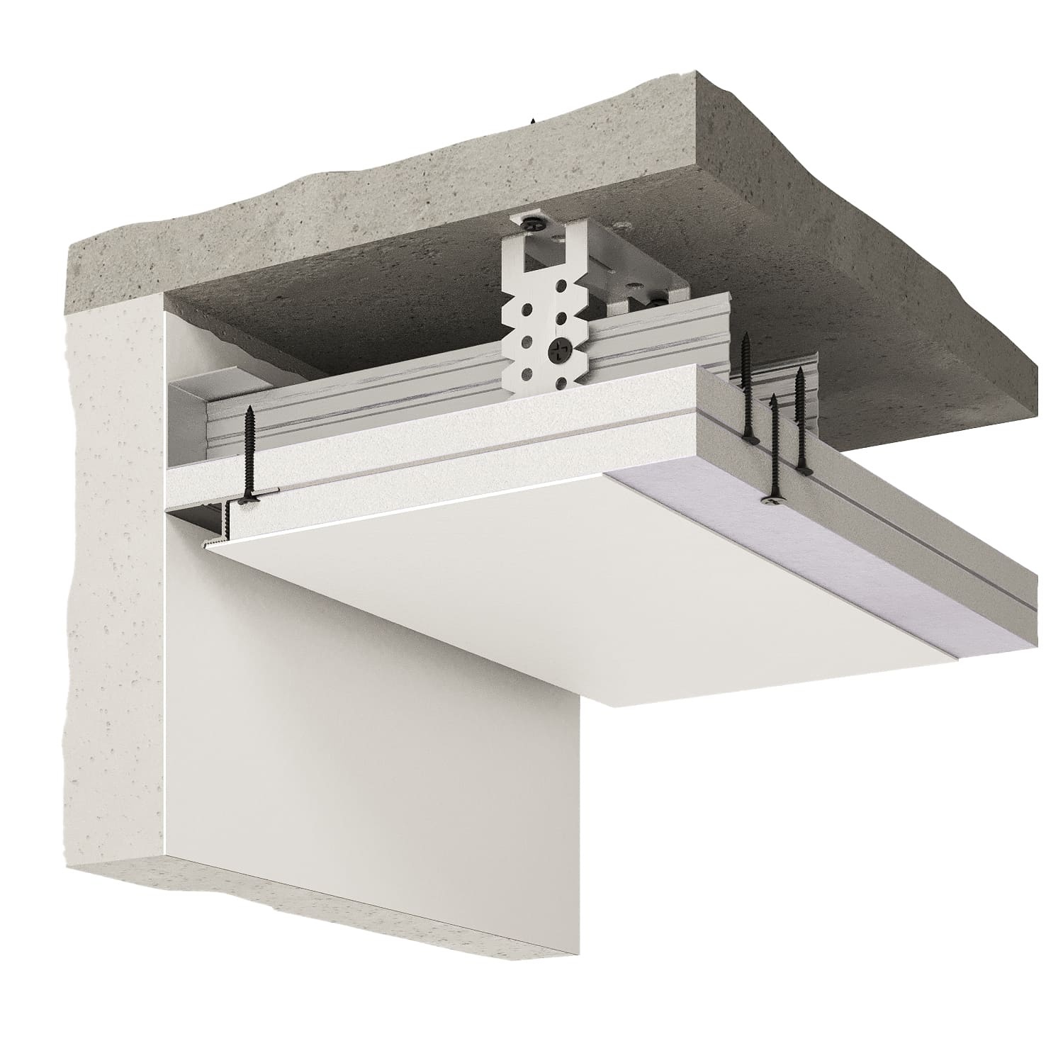 Плинтус алюминиевый теневой под покраску с подсветкой Decaro D003 2000×50×14,5