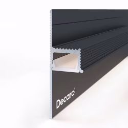 Плинтус алюминиевый теневой с подсветкой Decaro D003A Black Черный 2000×50×14,5
