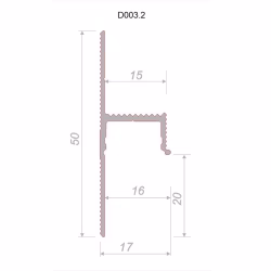 Плинтус алюминиевый теневой с подсветкой Decaro D003.2A Black Черный 2000×50×17