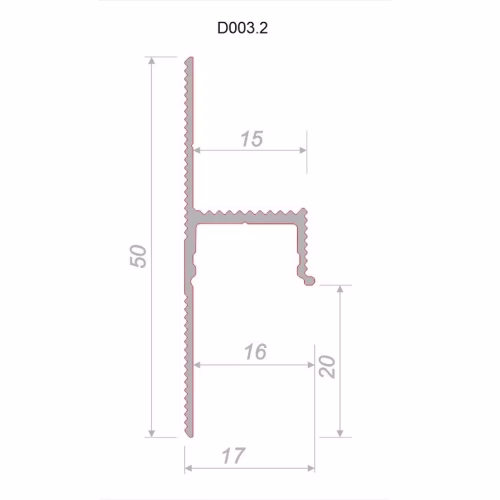 Плинтус алюминиевый теневой с подсветкой Decaro D003.2A Black Черный 2000×50×17