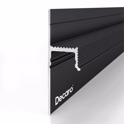 Плинтус алюминиевый теневой с подсветкой Decaro D003.2A Black Черный 2000×50×17