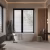 Плинтус алюминиевый теневой с подсветкой Decaro D003.2A Black Черный 2000×50×17 фото в интерьере