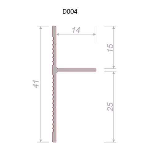 Плинтус алюминиевый теневой под покраску Decaro D004 2000×41×14