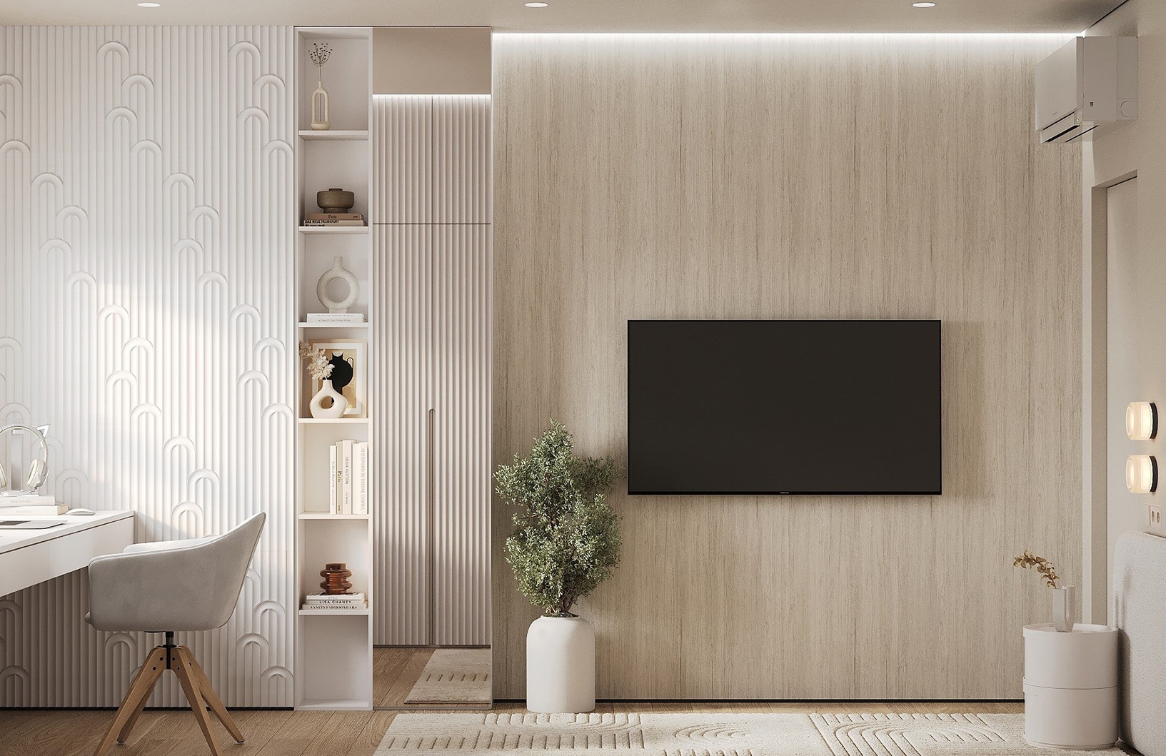 Плинтус алюминиевый теневой Decaro Regulated D004.2A Black /F1A Black Черный 2000×65×16 фото в интерьере