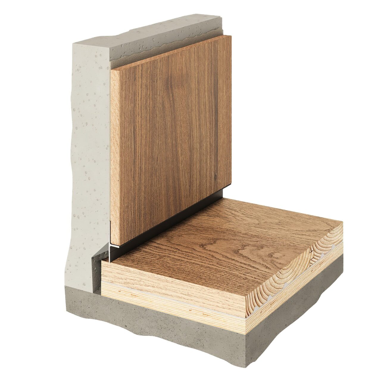 Плинтус алюминиевый теневой под покраску Decaro D004.1 2000×31×14