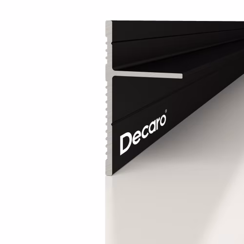 Плинтус алюминиевый теневой Decaro D004.1A Black Черный 2000×31×14