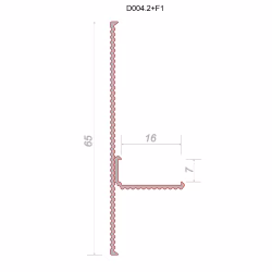 Плинтус алюминиевый теневой Decaro Regulated D004.2A Black /F1A Black Черный 2000×65×16