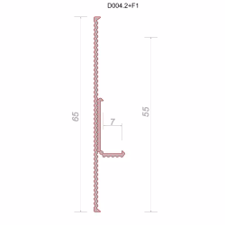 Плинтус алюминиевый теневой Decaro Regulated D004.2A Black /F1A Black Черный 2000×65×16