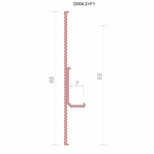 Плинтус алюминиевый теневой Decaro Regulated D004.2A Black /F1A Black Черный 2000×65×16