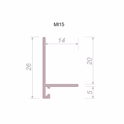 Микроплинтус алюминиевый Decaro ML15A Titanium Brush Титановый браш 2000×26×15