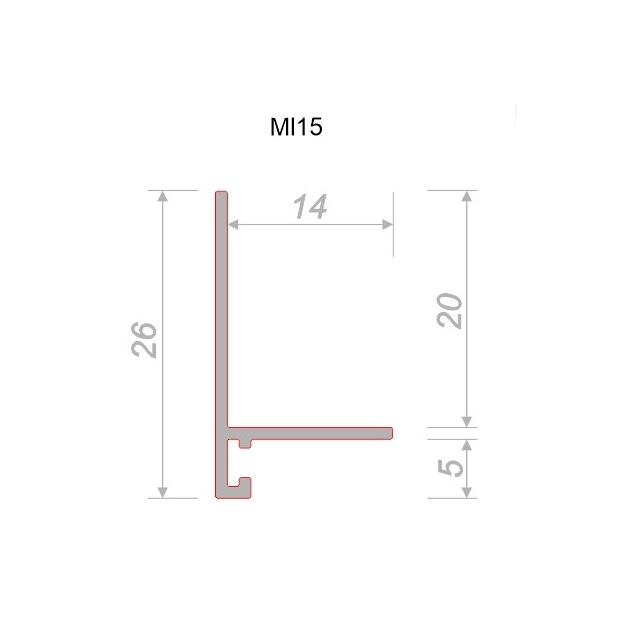 Микроплинтус алюминиевый Decaro ML15A Titanium Brush Титановый браш 2000×26×15