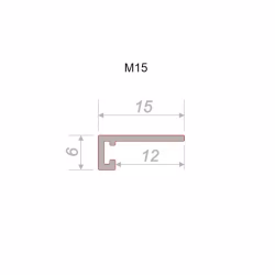 Микроплинтус алюминиевый Decaro M15A Brass Brush Латунный браш 2000×6×15