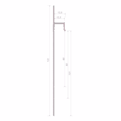 Плинтус алюминиевый скрытый с подсветкой Decaro Invisible i100A Черный 2000×131×13,5