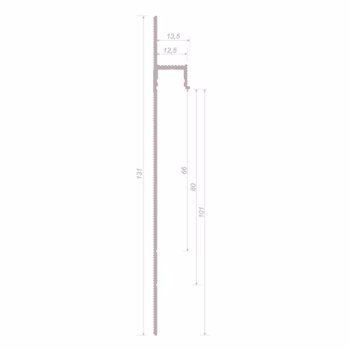 Плинтус алюминиевый скрытый с подсветкой Decaro Invisible i100A Черный 2000×131×13,5