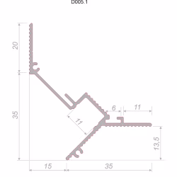 Профиль алюминиевый теневой с подсветкой Decaro D005A Black Черный 2000×50×55
