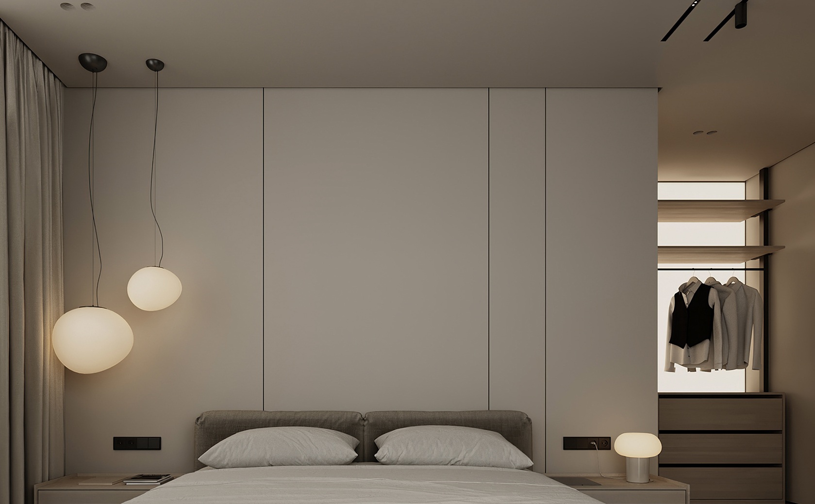 Профиль алюминиевый теневой с подсветкой Decaro D005A Black Черный 2000×50×55 фото в интерьере