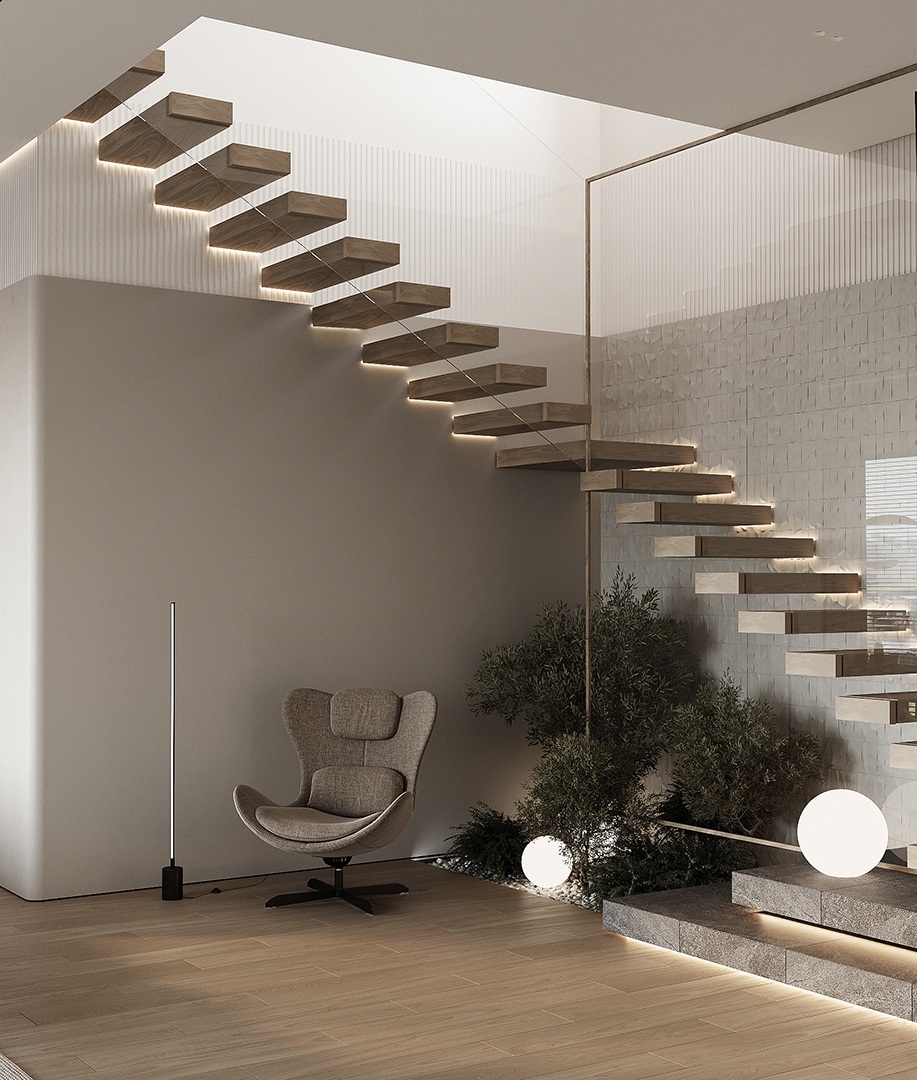 Профиль алюминиевый теневой с подсветкой Decaro D005A Black Черный 2000×50×55 фото в интерьере