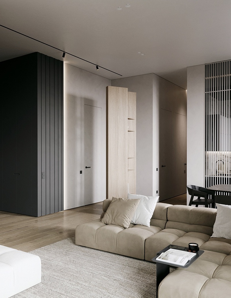 Профиль алюминиевый теневой с подсветкой Decaro D005A Black Черный 2000×50×55 фото в интерьере